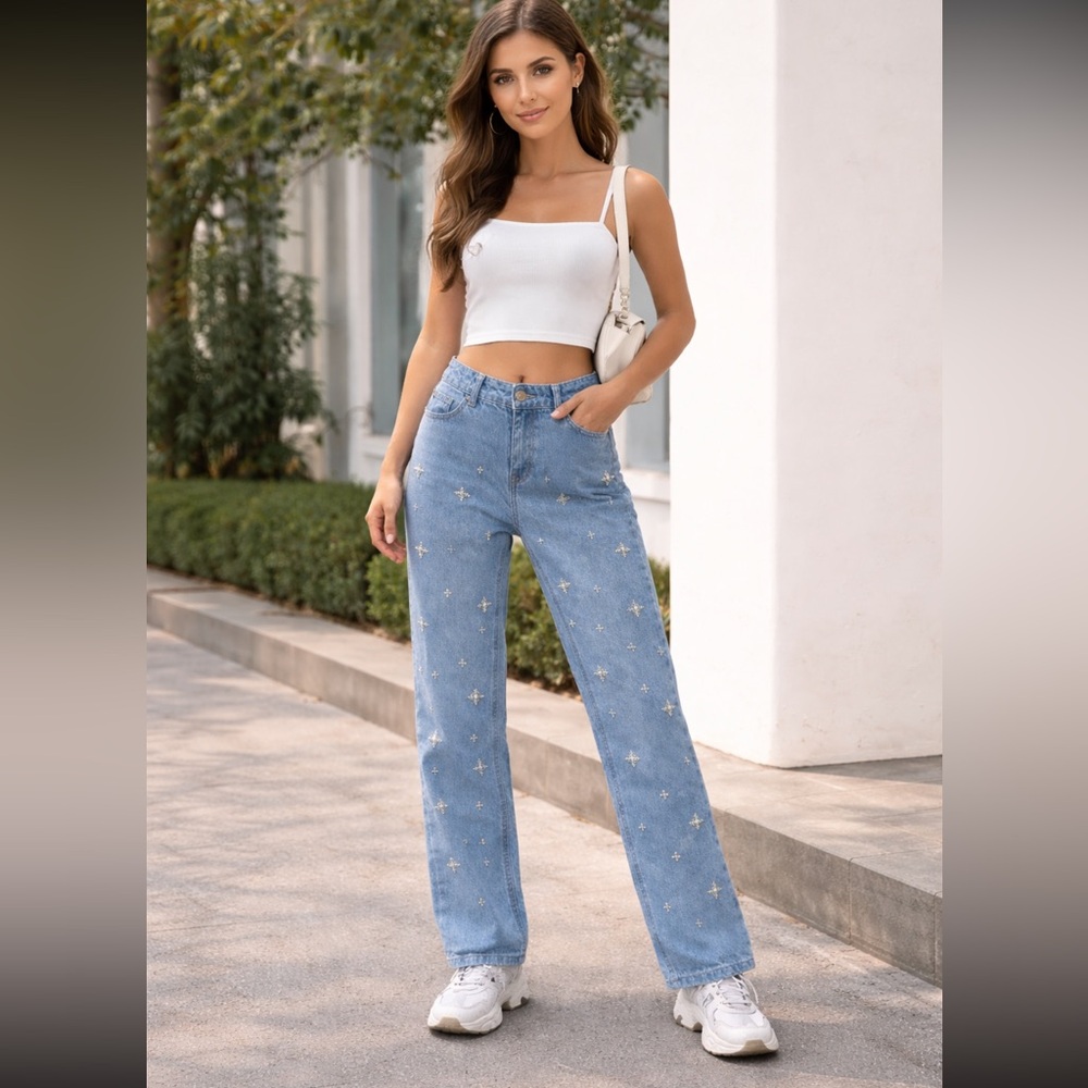 Banjara 3/25 Straight Leg Jeans with Pearl Drop
Embellishments